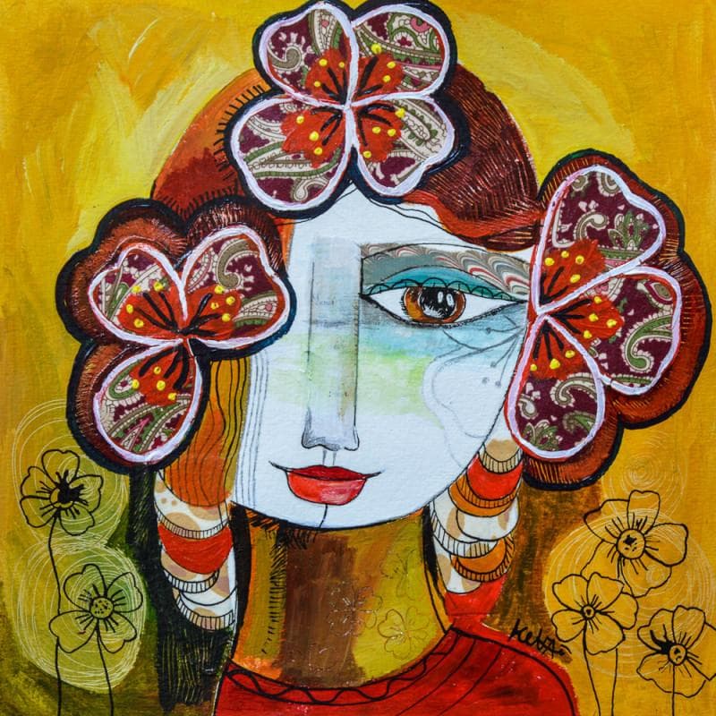 Pintura Le petit miracle por Ketfa Laure | Pintura Arte bruto Retrato Acrílico