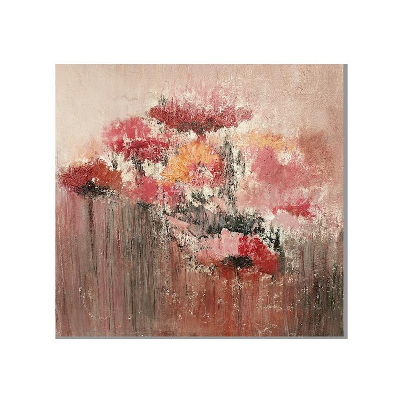 Peinture Margarita par Rocco Sophie | Tableau Art Singulier Huile Acrylique Collage Sable