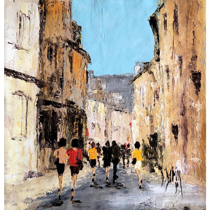 Painting Au milieu de la foule... by Dupin Dominique | Painting Figurative Oil