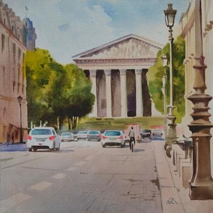 Peinture Paris n14 par Khodakivskyi Vasily | Tableau Figuratif Aquarelle Urbain