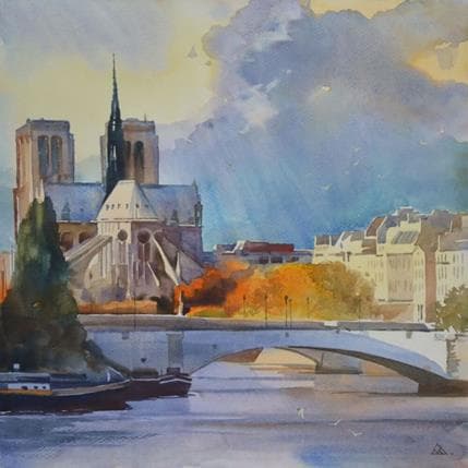 Peinture Paris J3 par Khodakivskyi Vasily | Tableau Figuratif Aquarelle Urbain