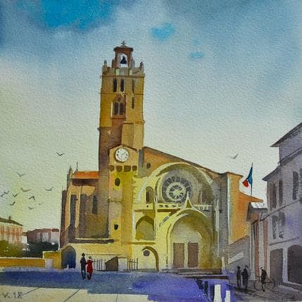 Peinture Toulouse m14 par Khodakivskyi Vasily | Tableau Figuratif Aquarelle Urbain