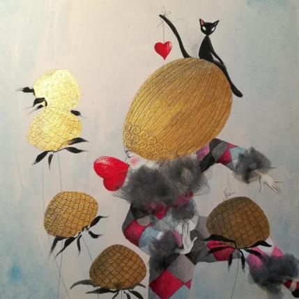 Painting Si avvicina il carnevale by Nai | Painting Naive art Acrylic Life style, Minimalist, Pop icons