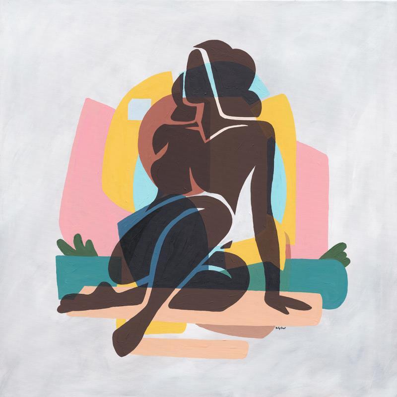 Peinture Brown Lady par Billy Dust | Tableau Abstrait Portraits Minimaliste Acrylique