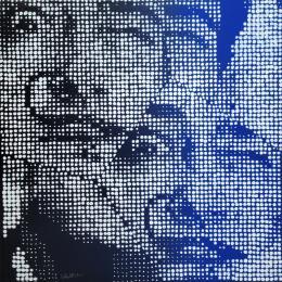 Gemälde Dali Tripolaire  von Wawapod | Gemälde Surrealismus Acryl, Posca Pop-Ikonen, Porträt