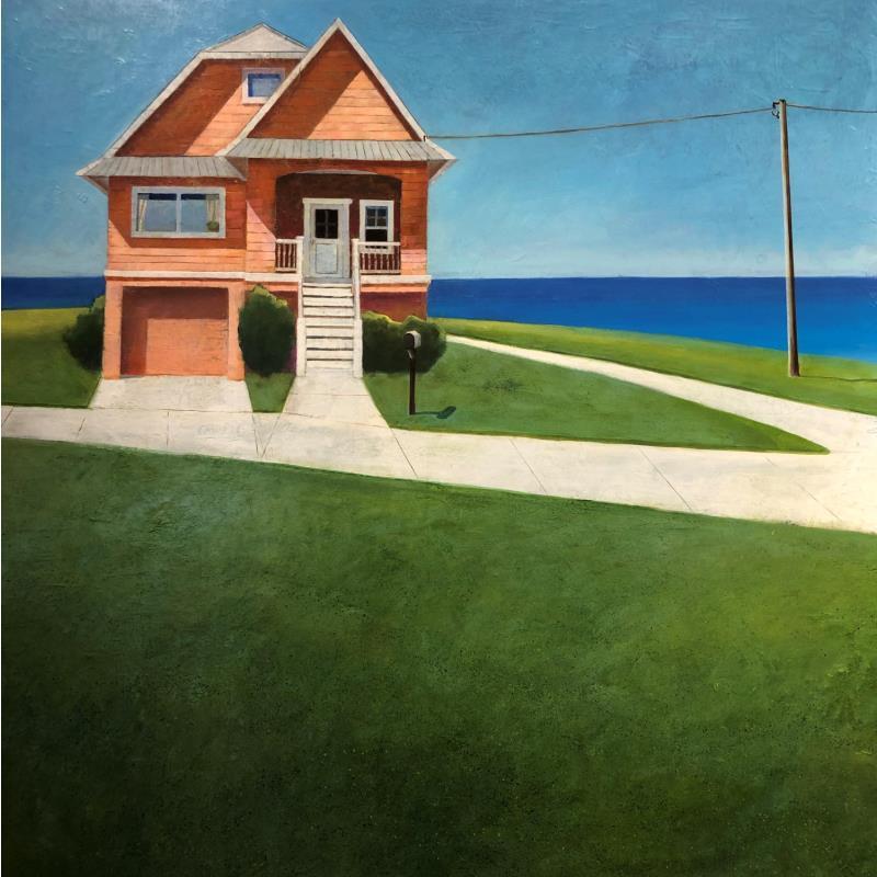 Gemälde Le refuge von Foucras François | Gemälde Figurativ Landschaften Alltagsszenen Architektur Acryl