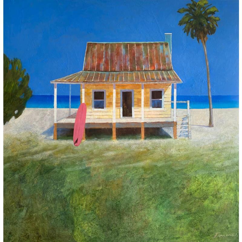 Painting Ma cabane au bout du monde by Foucras François | Painting Figurative Landscapes Urban Nature Acrylic