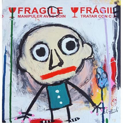 Painting FRAGILE by Zaïdi Larbi | Painting Acrylic, Pastel, Posca