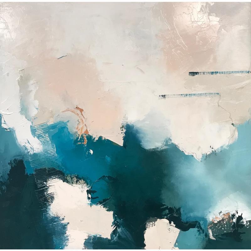 Peinture Le cœur en déroute par Dumontier Nathalie | Tableau Abstrait Minimaliste Huile