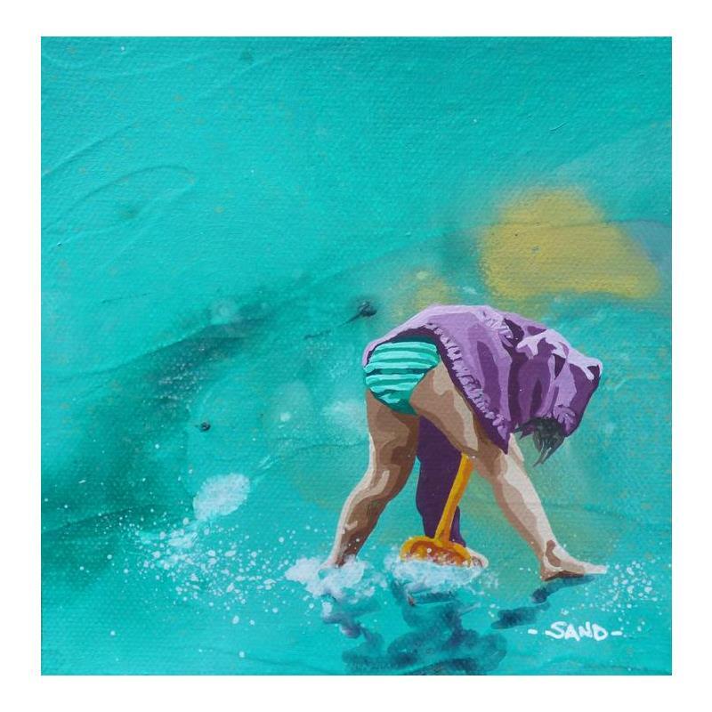 Peinture espoir de trésors par Sand | Tableau Figuratif Marine Scènes de vie Acrylique