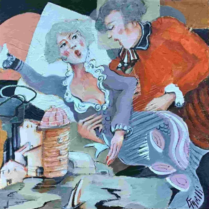 Painting Romantique rencontre by Garilli Nicole | Painting Figurative Life style