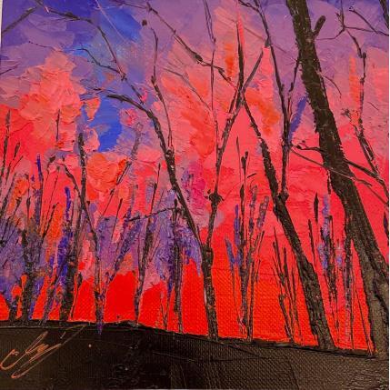 Painting Coucher de soleil dans les bois by Chen Xi | Painting Figurative Oil