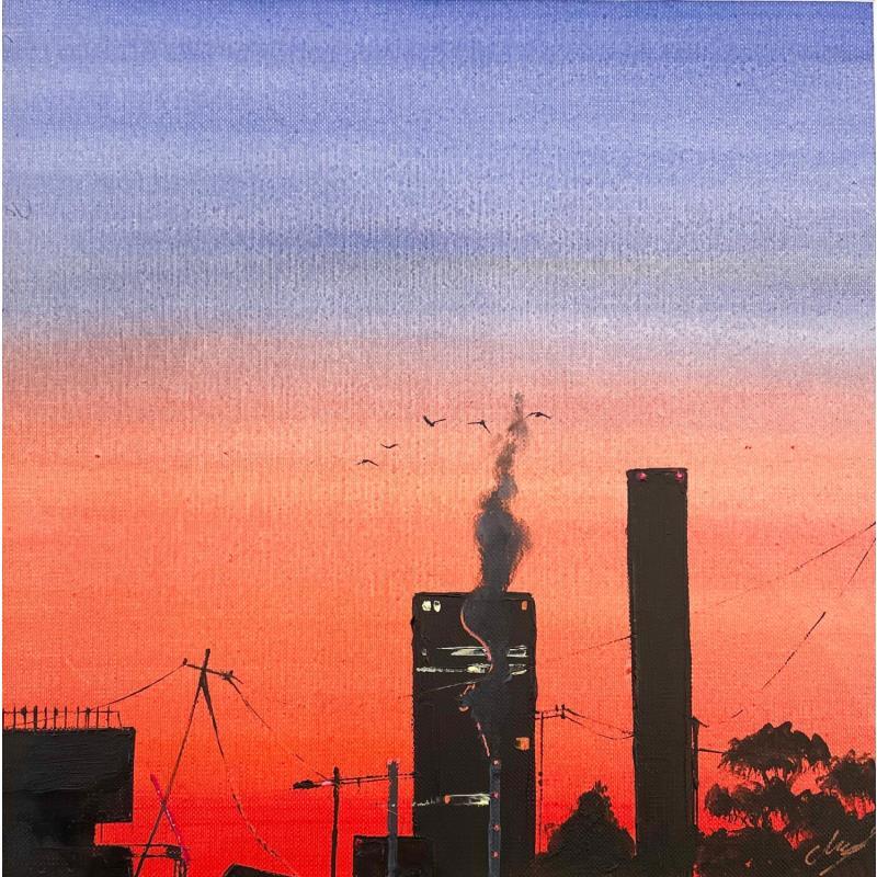 Pintura The city at sunset 3 por Chen Xi | Pintura Figurativo Aceite