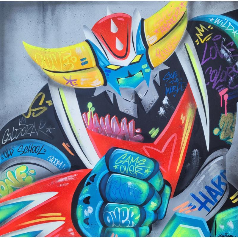 Pintura Goldorak por Lemoine Mael | Pintura Pop art Iconos pop Graffiti Posca