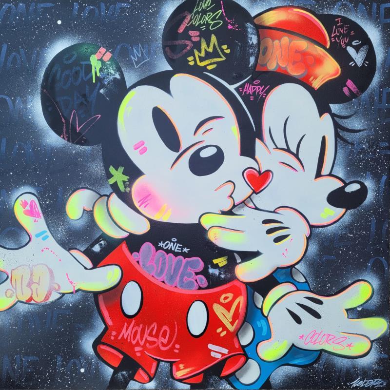 Painting Mickey Minnie Mouse by Lemoine Mael | Painting Pop-art Pop icons Graffiti Posca