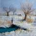 Painting Pont l'hiver by Sannier Daniel | Painting Figurative Oil