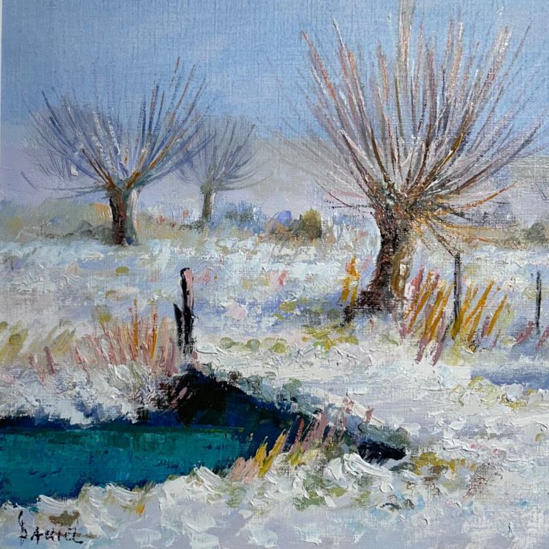 Painting Pont l'hiver by Sannier Daniel | Painting Figurative Oil