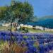 Painting Village de Provence Banon by Sannier Daniel | Painting Figurative Oil