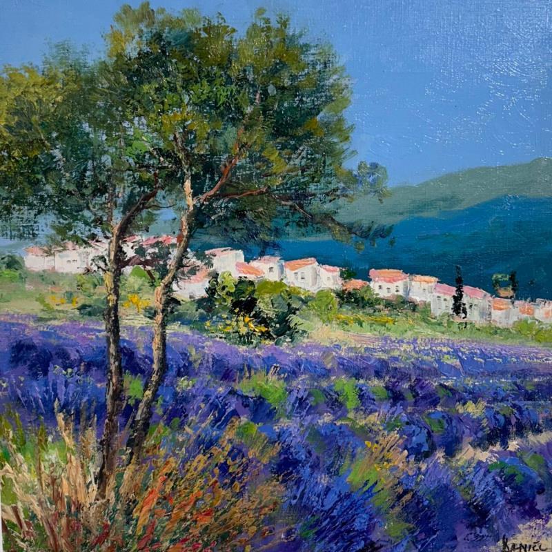 Painting Village de Provence Banon by Sannier Daniel | Painting Figurative Oil