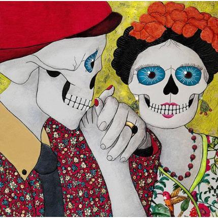 Gemälde ANAMORADO von Geiry | Gemälde Materialismus Holz Pop-Ikonen, Porträt