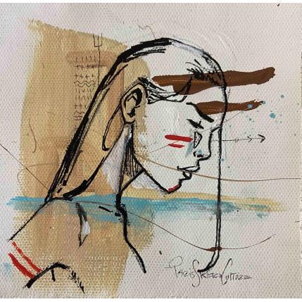 Peinture India par Paris Sketch Culture | Tableau Art naïf Acrylique Minimaliste, Nu, Portraits