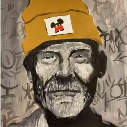 Peinture Anton jake par Paris Sketch Culture | Tableau Pop-art Acrylique Icones Pop, Noir & blanc, Portraits