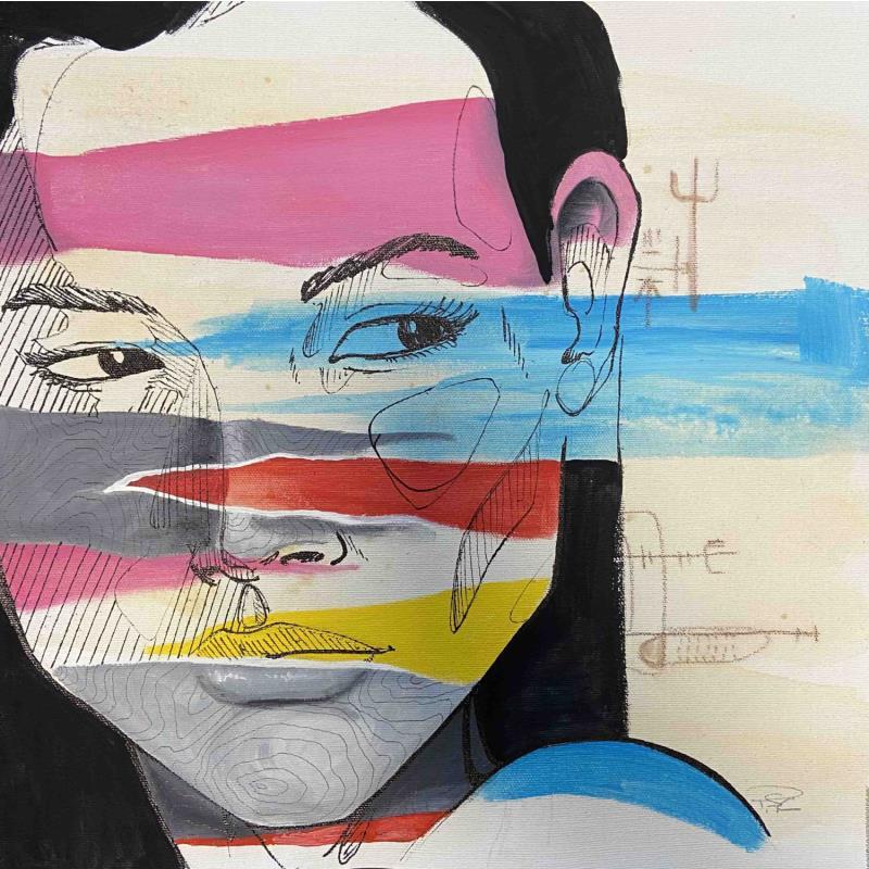 Peinture Pretty innocent par Paris Sketch Culture | Tableau Pop-art Portraits Icones Pop Minimaliste Acrylique