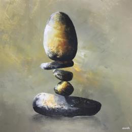 Peinture Balance 2 par Lundh Jonas | Tableau Figuratif Acrylique Minimaliste, Nature
