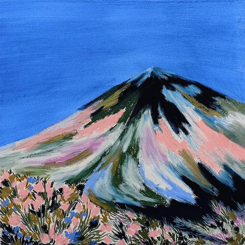 Pintura Superbloom, Rosières por Ginestoux Claire | Pintura Figurativo Paisajes Pastel