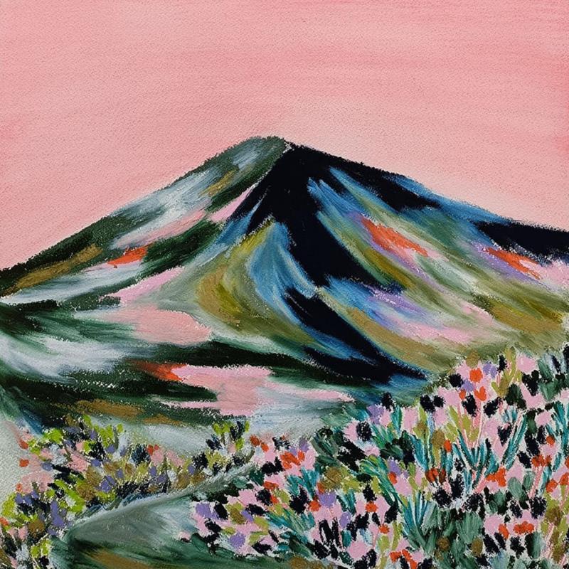 Painting Superbloom, Prunet by Ginestoux Claire | Painting Figurative Landscapes Pastel