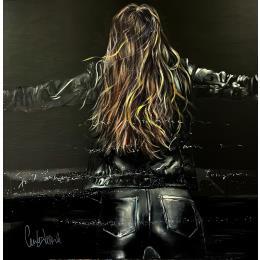 Painting Pour l'amour de l'amour by Desserle Cecile | Painting Figurative Oil Black & White, Life style