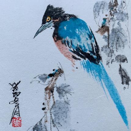 Peinture Bird 2 par Yu Huan Huan | Tableau Figuratif Encre Animaux, Scènes de vie