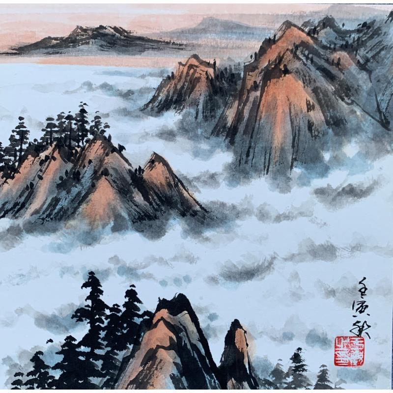 Painting Clouds Mountain  by Yu Huan Huan | Painting Figurative Landscapes Nature Watercolor Ink