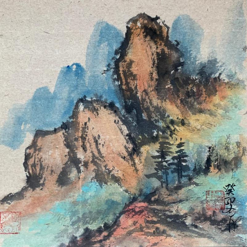 Painting Colorful mountain  by Yu Huan Huan | Painting Figurative Landscapes Ink