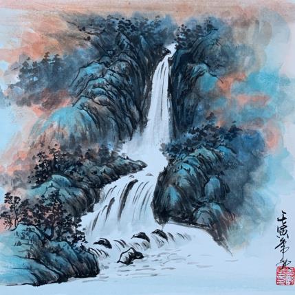 Pintura Waterfall 2 por Yu Huan Huan | Pintura Figurativo Ink Paisajes