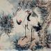 Painting Cranes by Yu Huan Huan | Painting Figurative Nature Animals Watercolor Ink