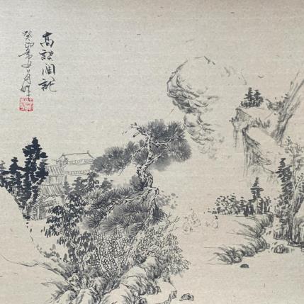 Peinture Harangue par Yu Huan Huan | Tableau Figuratif Encre Nature, Noir & blanc, Paysages