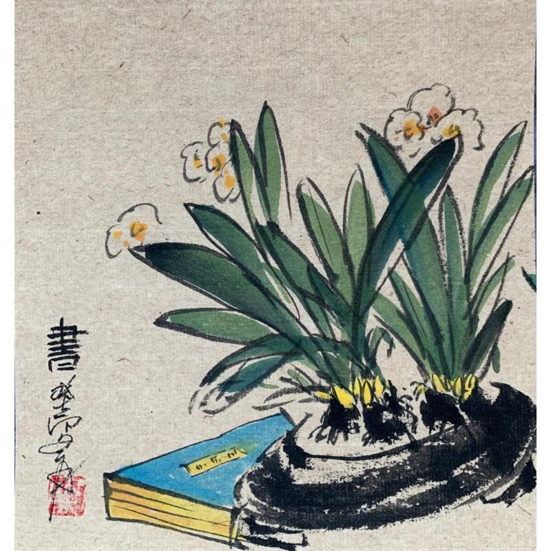 Peinture reading par Yu Huan Huan | Tableau Figuratif Natures mortes Aquarelle Encre