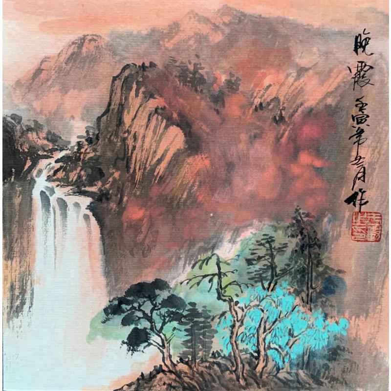 Peinture Sunset glow par Yu Huan Huan | Tableau Figuratif Paysages Encre