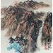 Peinture High Mountains par Yu Huan Huan | Tableau Figuratif Paysages Nature Aquarelle Encre