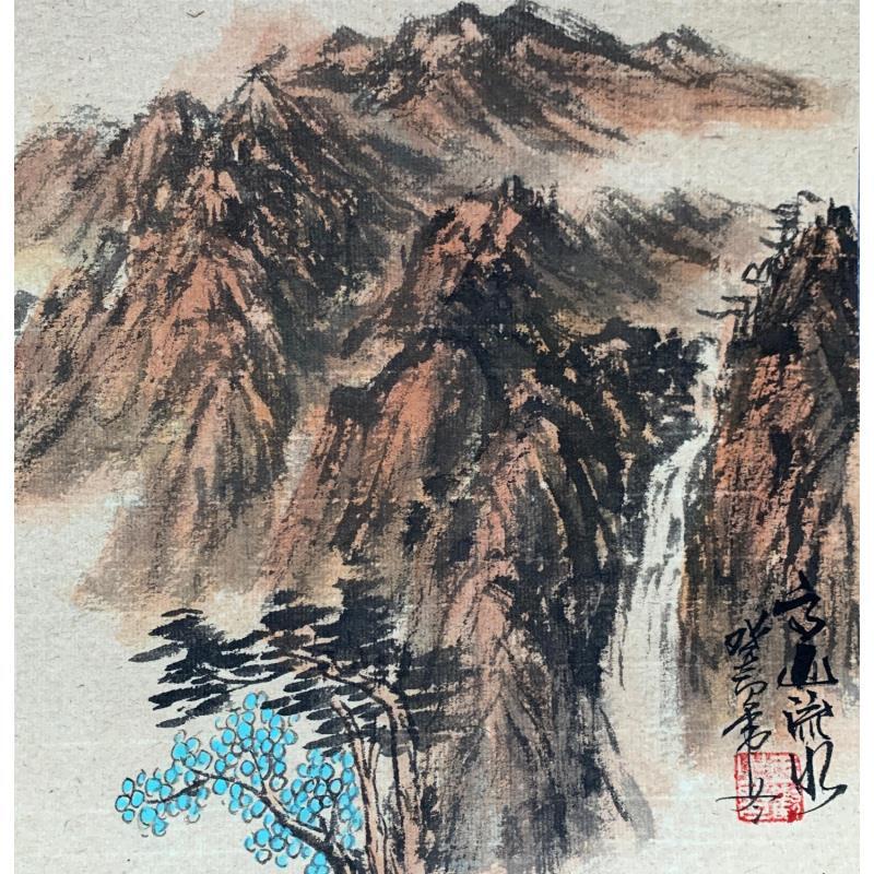 Peinture High Mountains par Yu Huan Huan | Tableau Figuratif Paysages Nature Aquarelle Encre