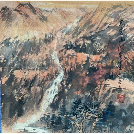 Peinture Colorful mountains par Yu Huan Huan | Tableau Figuratif Encre Paysages