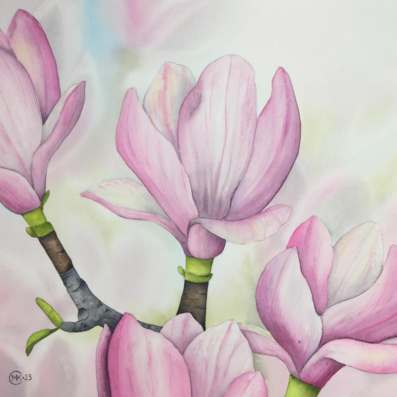 Peinture Premier amour par Kuprina Carle Maria | Tableau Figuratif Natures mortes Aquarelle