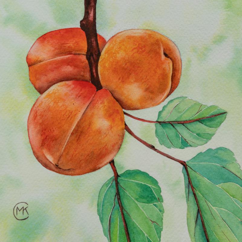 Gemälde Pêches de miel von Kuprina Carle Maria | Gemälde Figurativ Natur Aquarell
