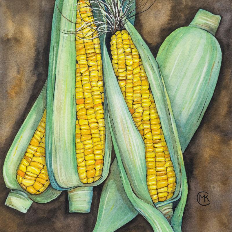 Gemälde Après la récolte  von Kuprina Carle Maria | Gemälde Figurativ Natur Aquarell