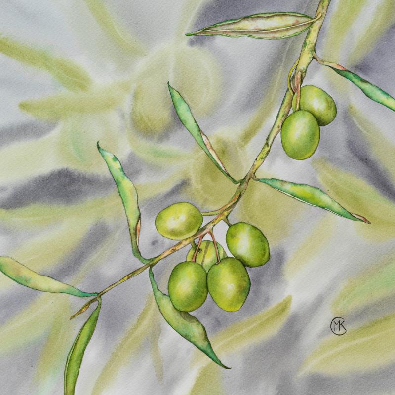 Pintura Olivier éternel  por Kuprina Carle Maria | Pintura Figurativo Naturaleza Acuarela