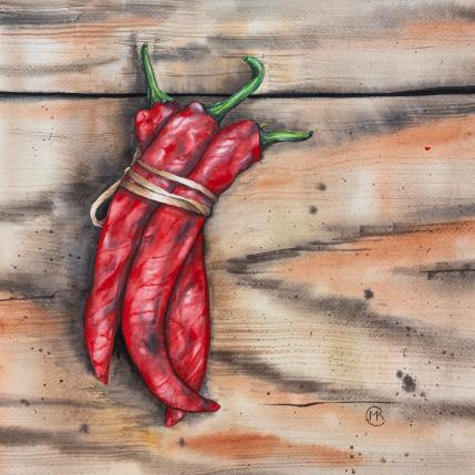 Peinture Piments du marché par Kuprina Carle Maria | Tableau Figuratif Aquarelle Nature