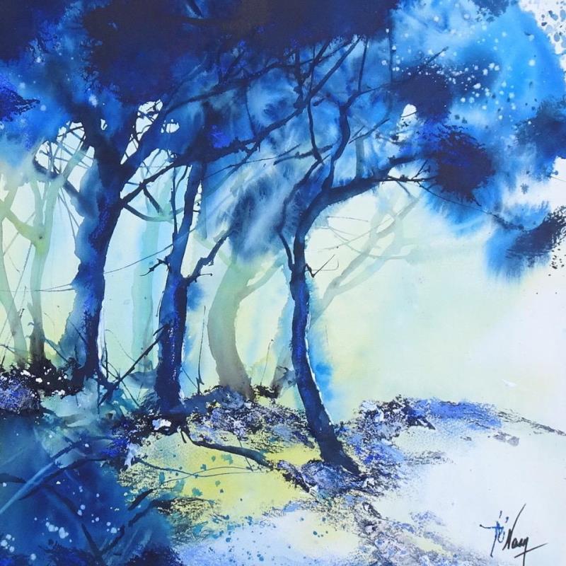 Painting La pinède bleutée by Naen x Violaine Abbatucci | Painting Figurative