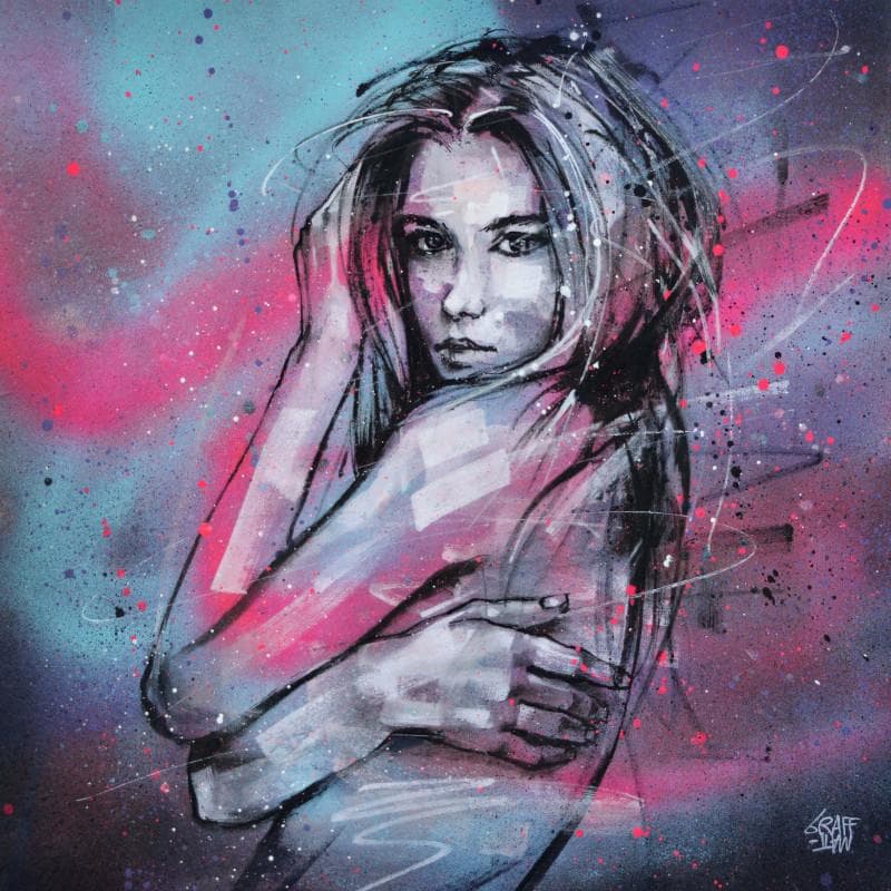 Peinture Around you par Graffmatt | Tableau Street Art Portraits Graffiti Acrylique