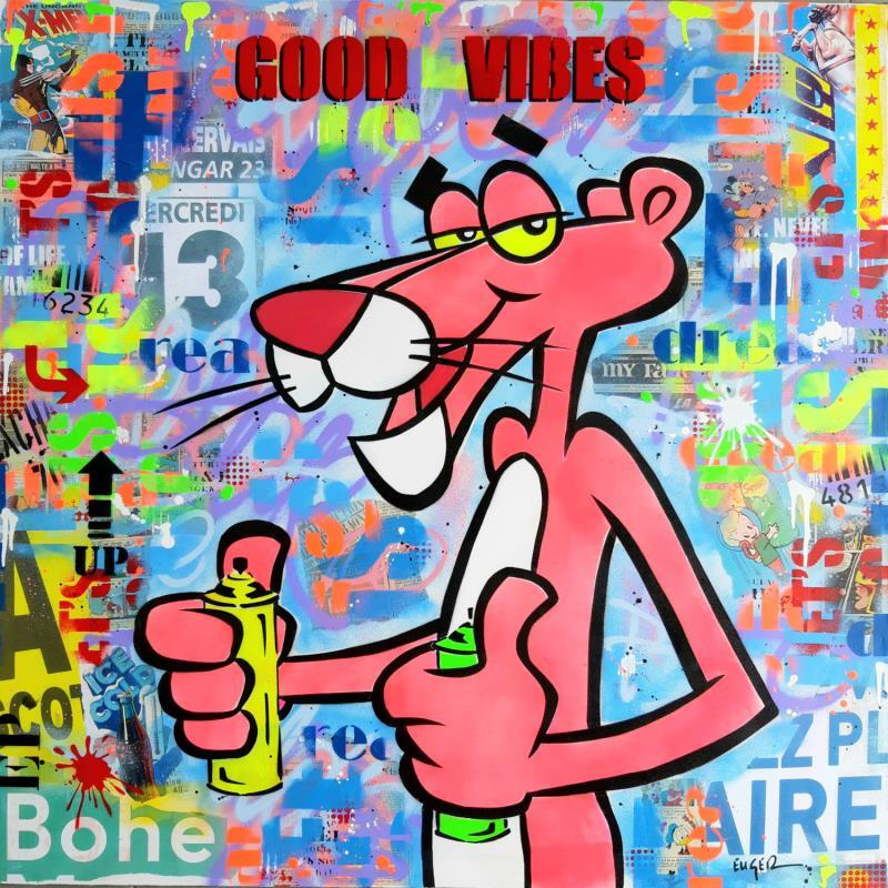 Pintura GOOD VIBES por Euger Philippe | Pintura Pop art Iconos pop Graffiti Acrílico Collage
